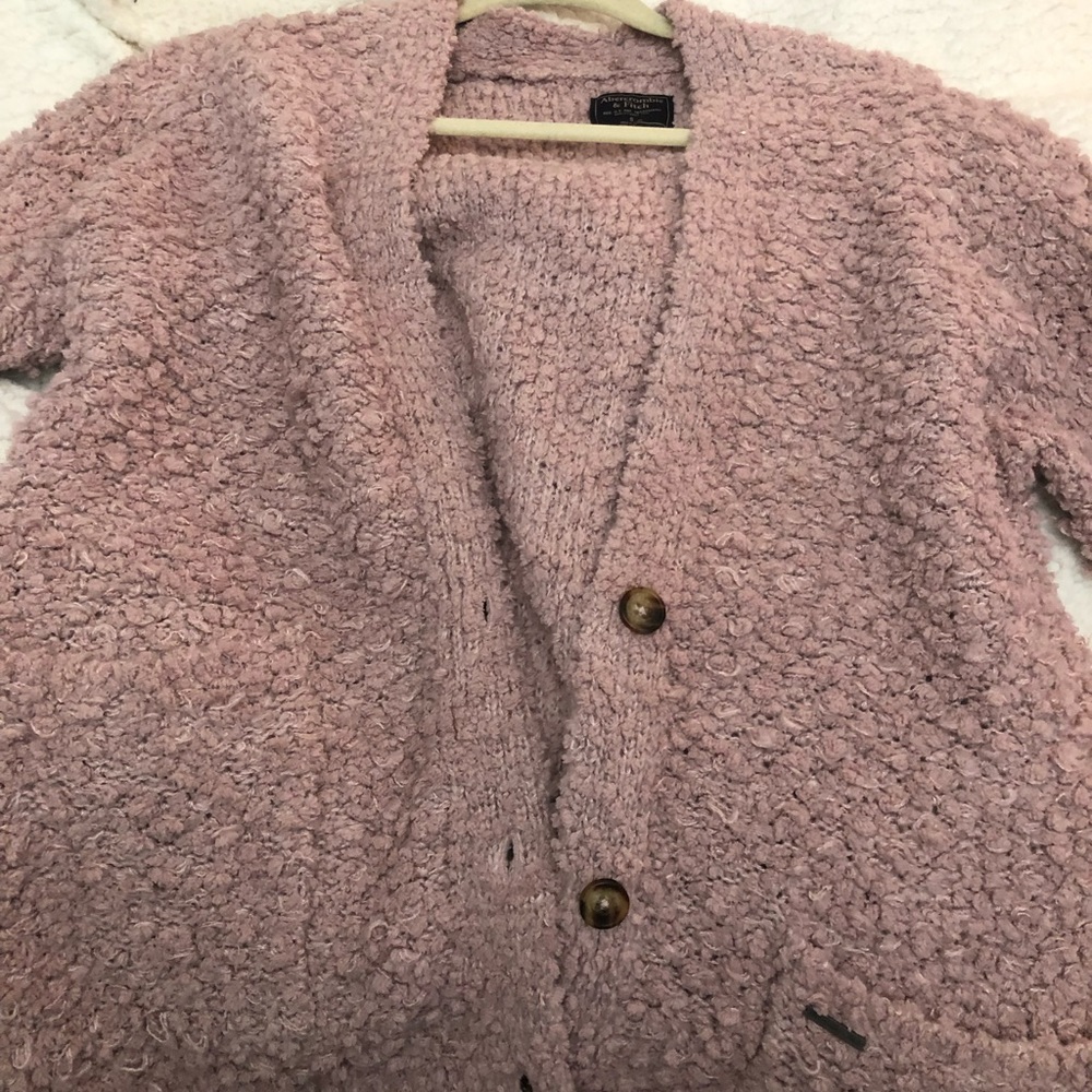 COPY - sherpa cardigan from Abercrombie and Fitch size small. Beautiful pink co…
